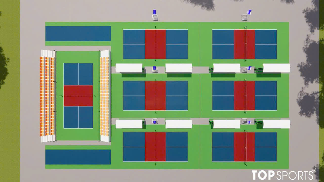 Thiết kế sân pickleball CLB 7 sân